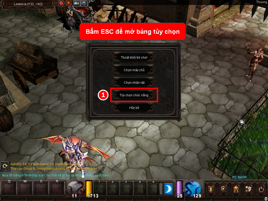 Chức năng chính của Game MU Thăng Long